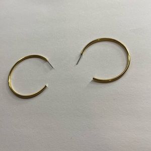 golden medium sized hoop earrings good condition!!